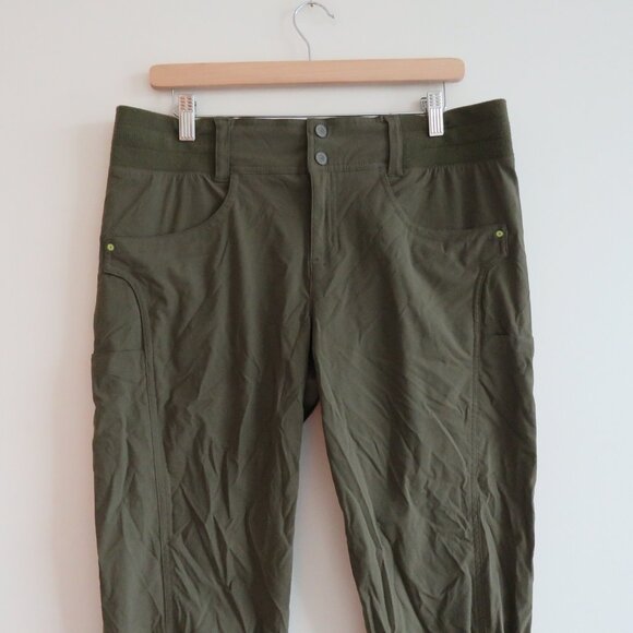 TITLE NINE Clamber Hiking Outdoor Pants in Khaki Green Gorpcore - Size US 12 - Picture 3 of 14